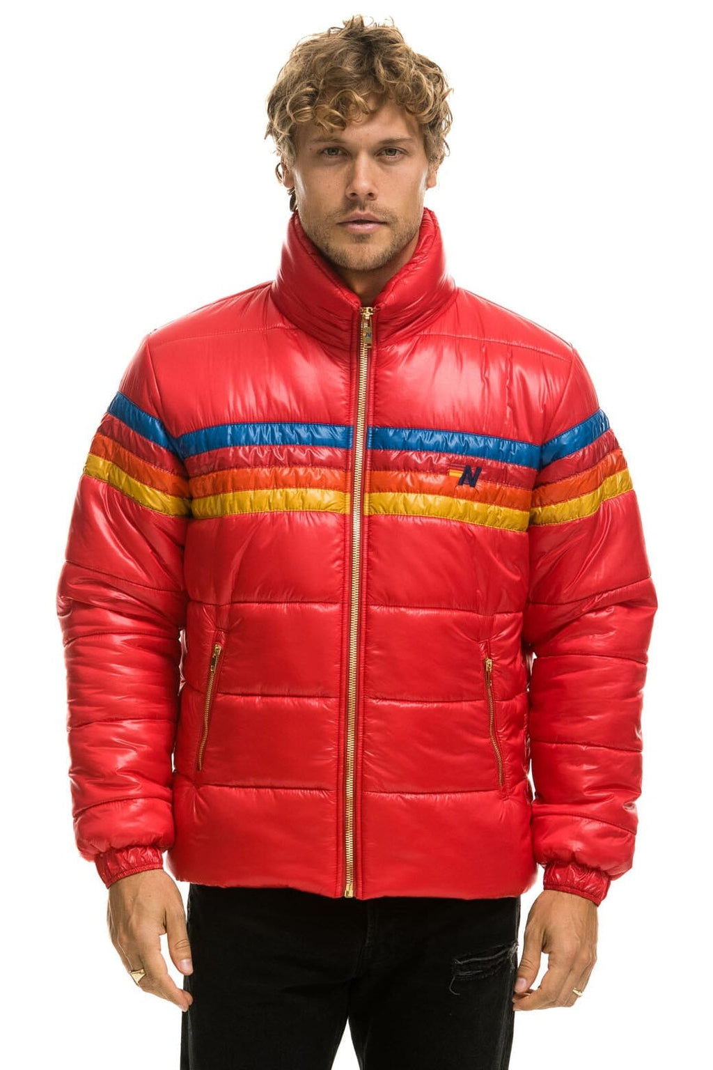 Classic 4 STRIPE LUXE TRAVELER JACKET - GLOSSY CHERRY