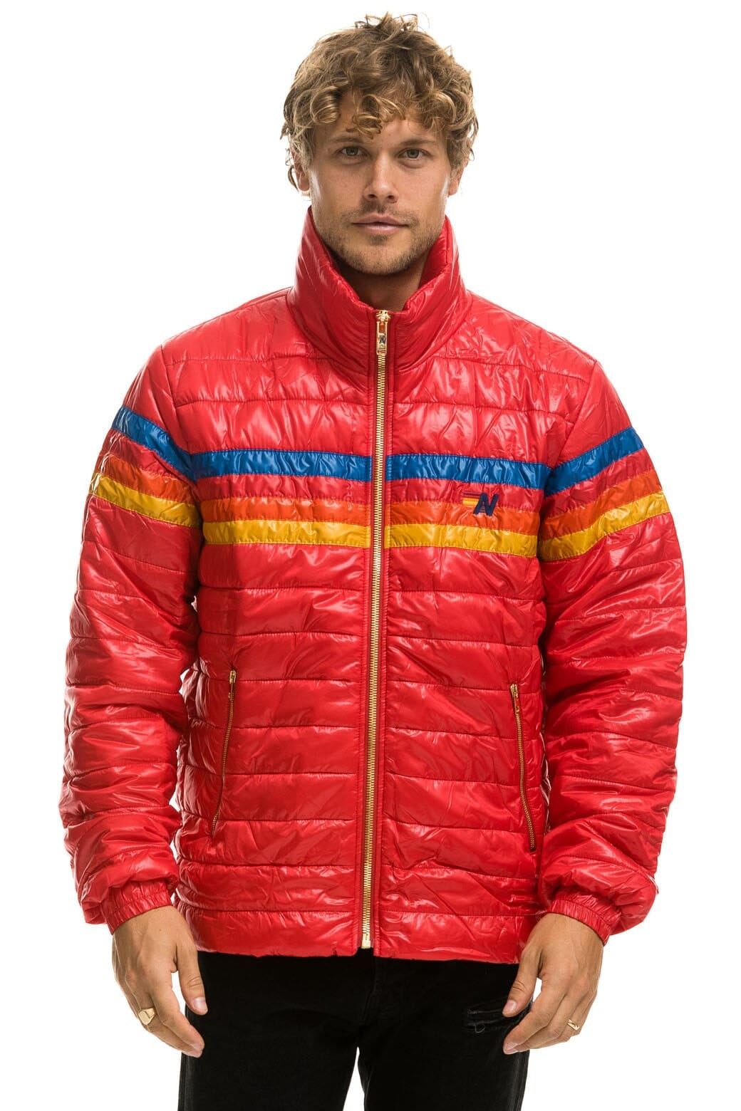 Retro 4 STRIPE TRAVELER JACKET - GLOSSY CHERRY