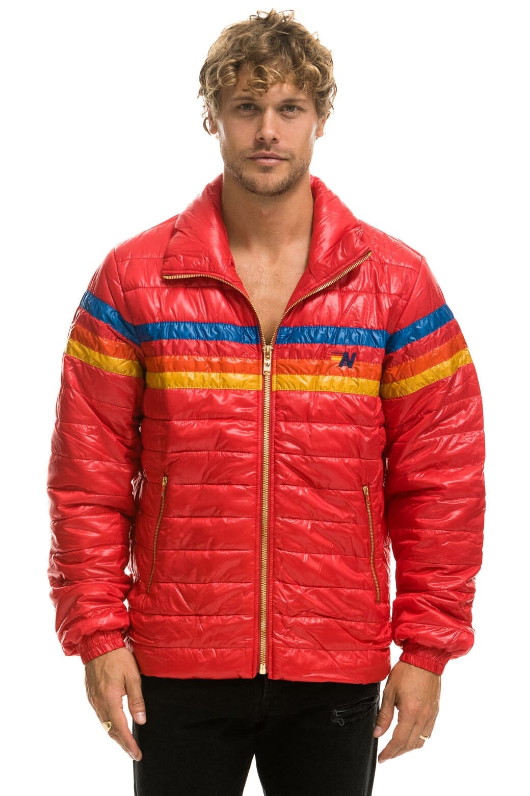 Retro 4 STRIPE TRAVELER JACKET - GLOSSY CHERRY