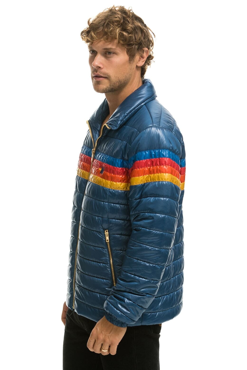 Retro 4 STRIPE TRAVELER JACKET - GLOSSY DEEP BLUE