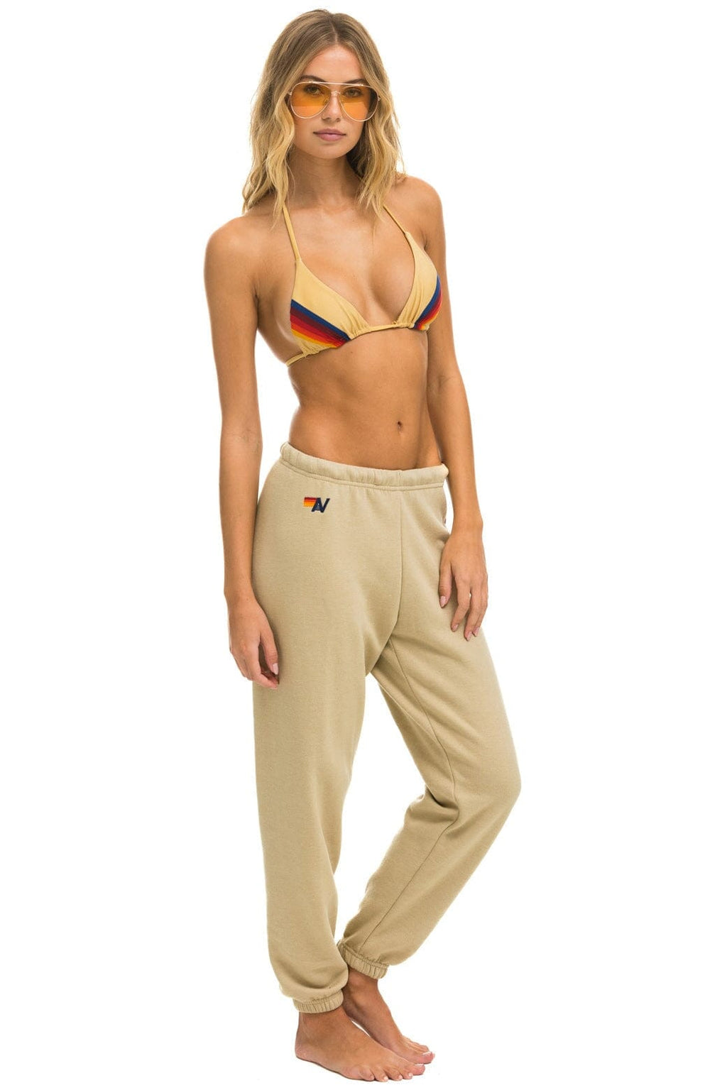 Classic 5 STRIPE SWEATPANTS - SAND USA
