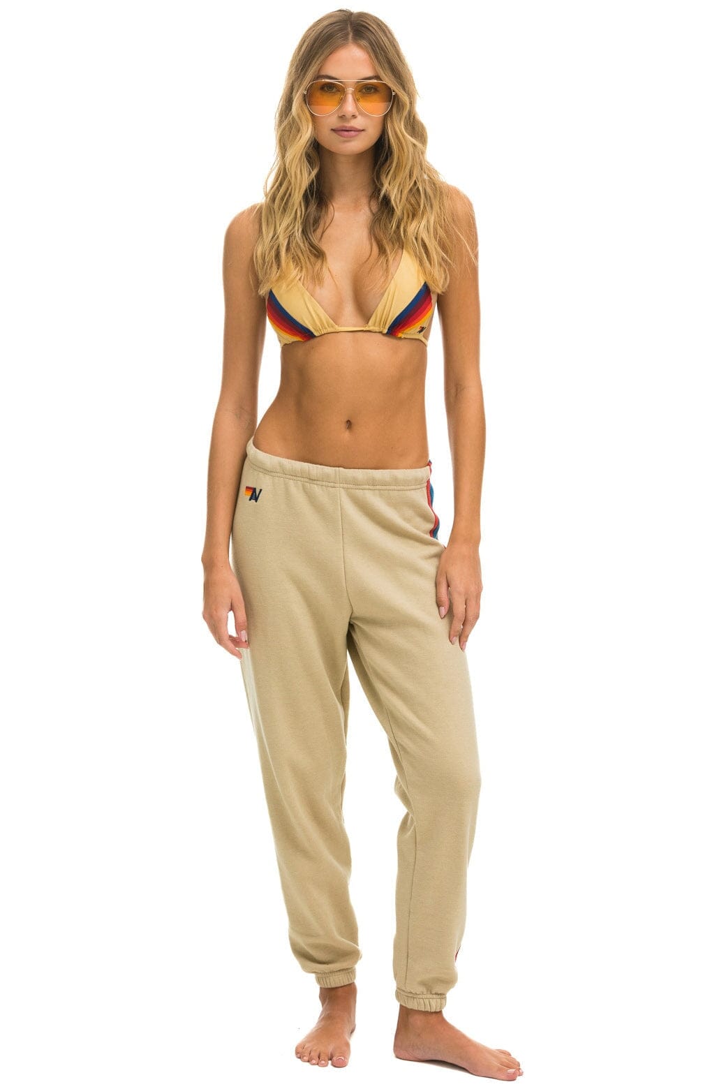 Classic 5 STRIPE SWEATPANTS - SAND USA