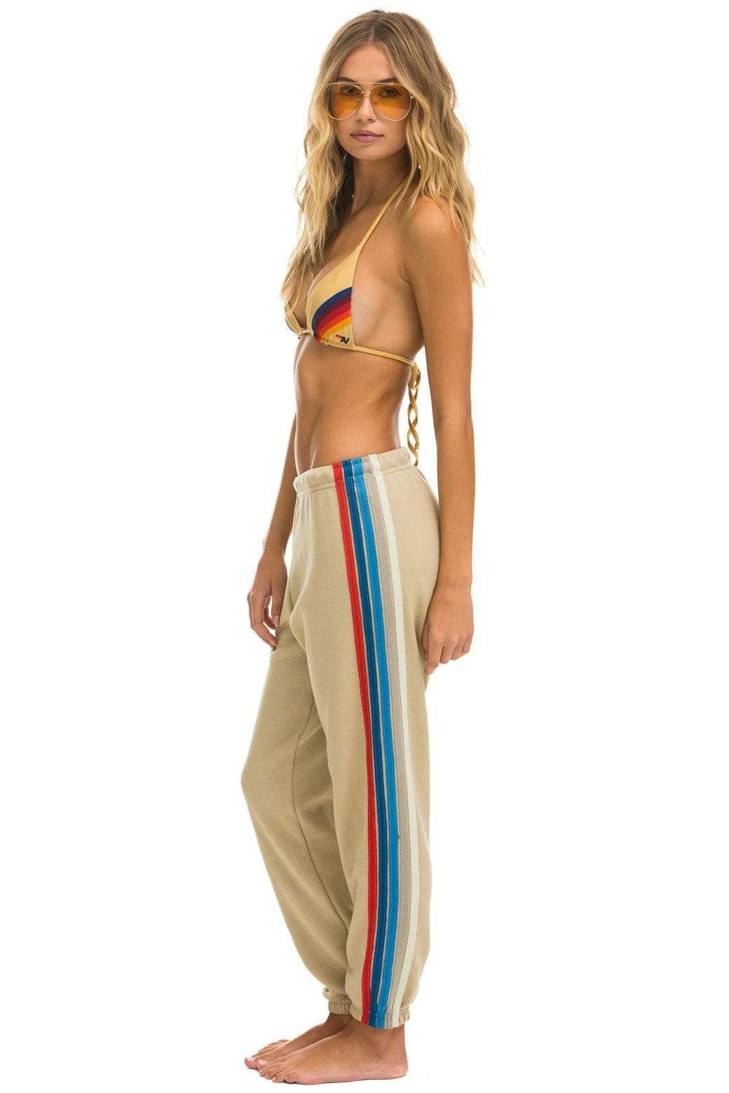 Classic 5 STRIPE SWEATPANTS - SAND USA