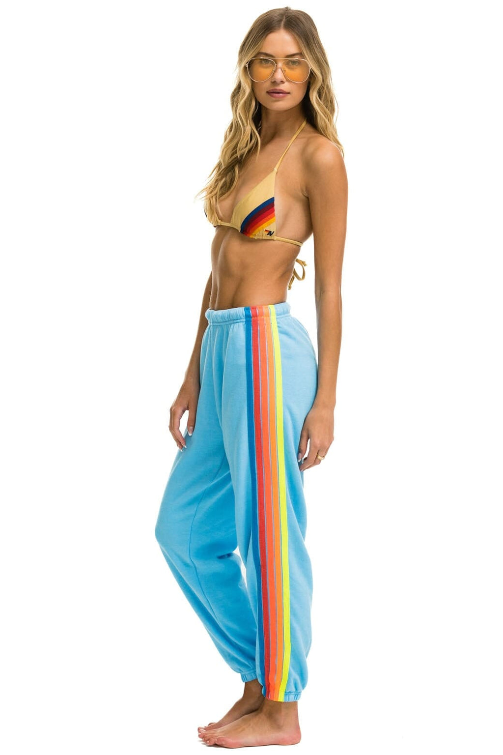 Classic 5 STRIPE SWEATPANTS - SKY NEON RAINBOW