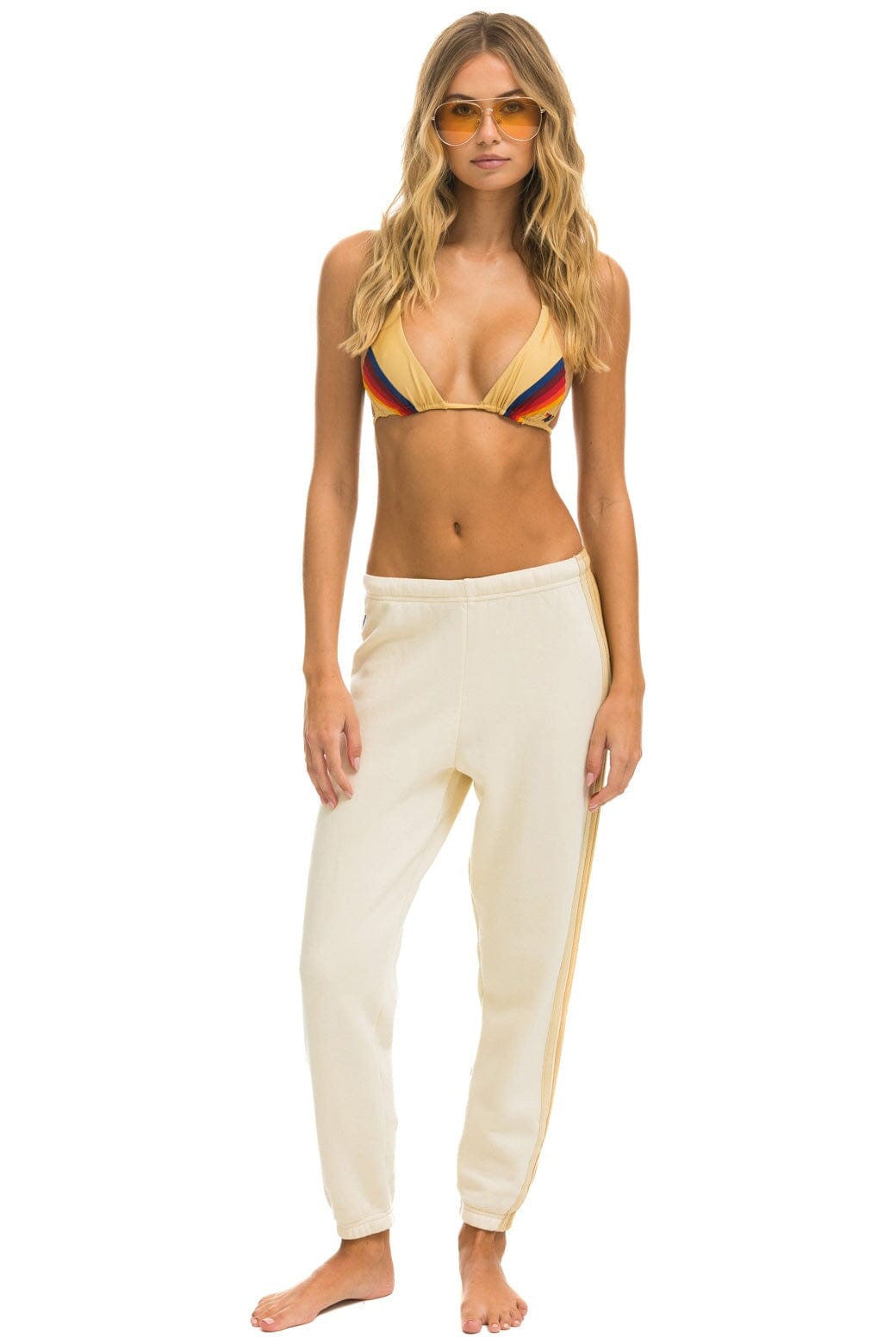 Classic 5 STRIPE SWEATPANTS - VINTAGE WHITE TAN