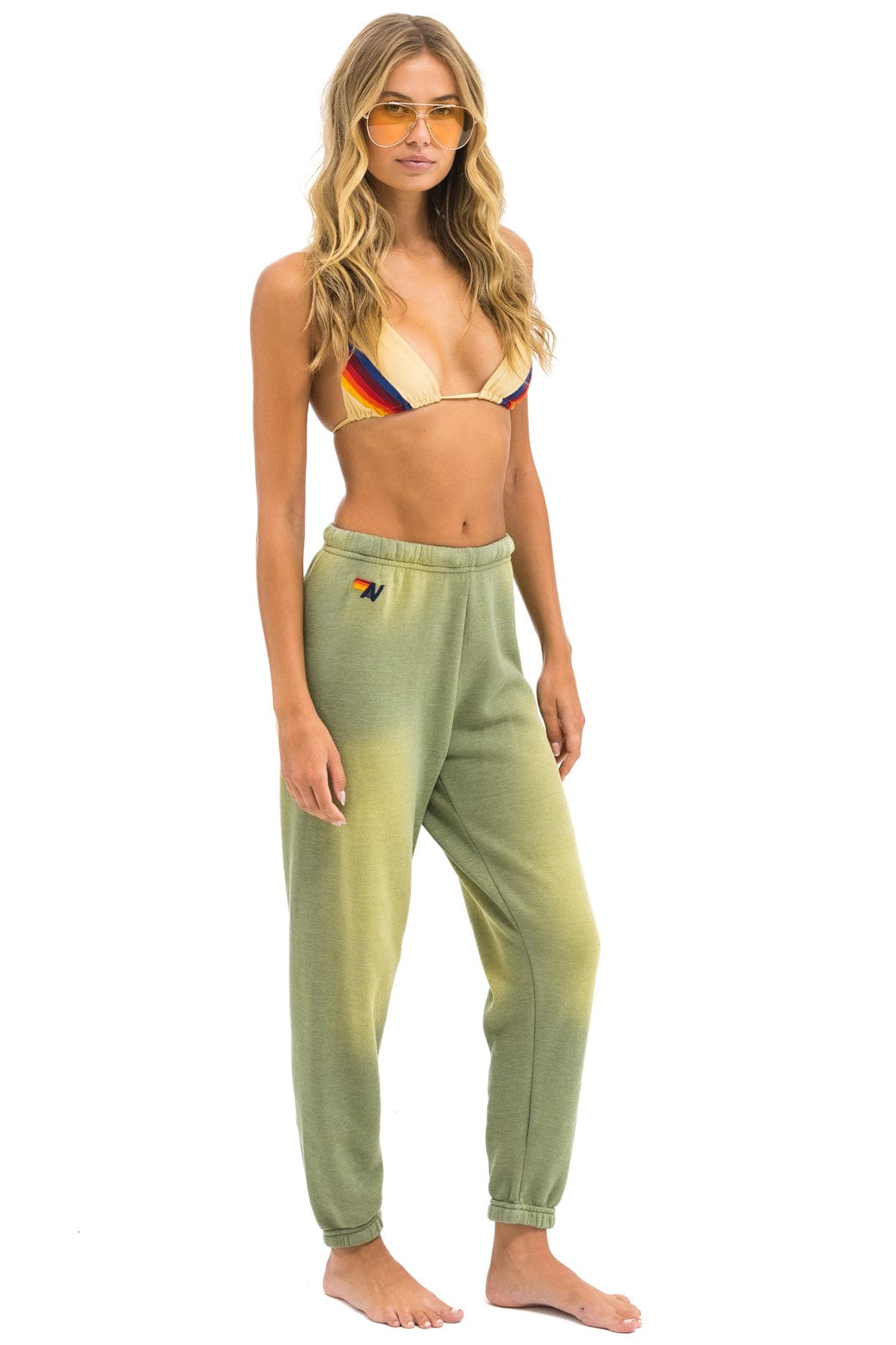 Classic 5 STRIPE SWEATPANTS - FADED ARMY