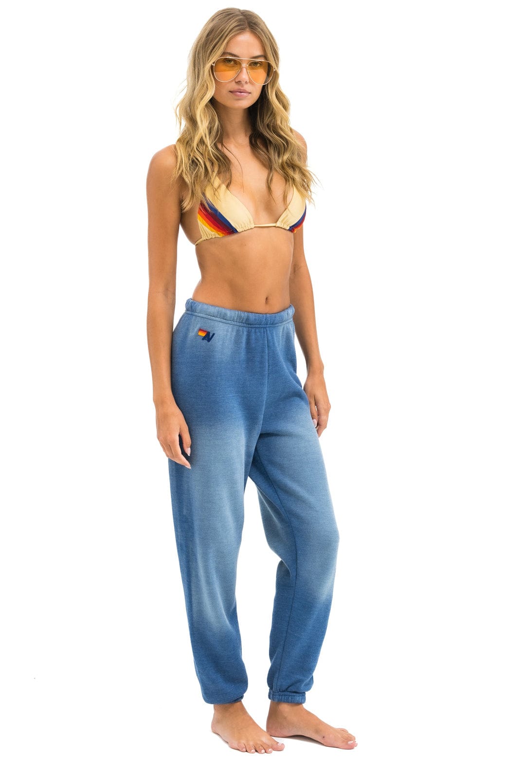 Classic 5 STRIPE SWEATPANTS - FADED WATER