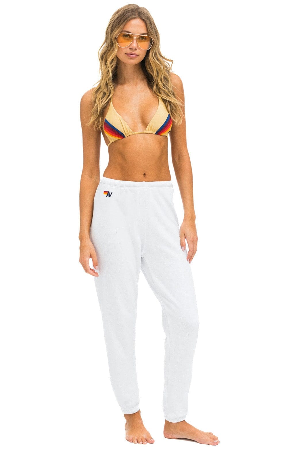 Classic 6 STRIPE SWEATPANTS - WHITE SERAPE
