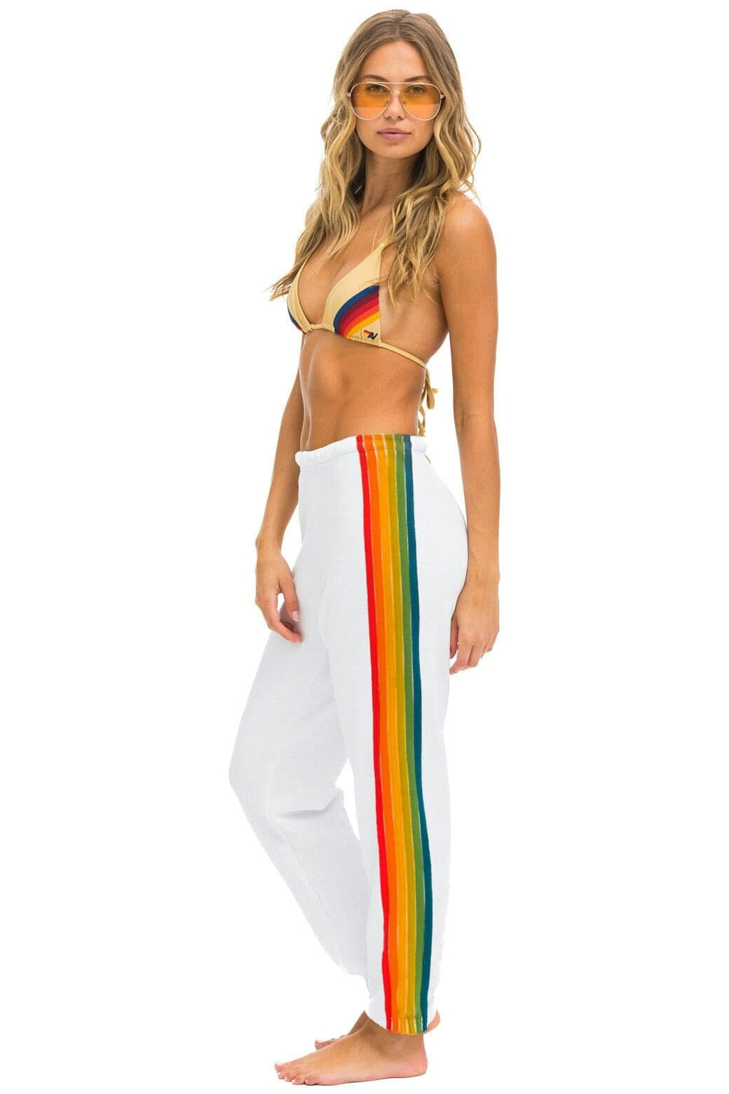 Classic 6 STRIPE SWEATPANTS - WHITE SERAPE