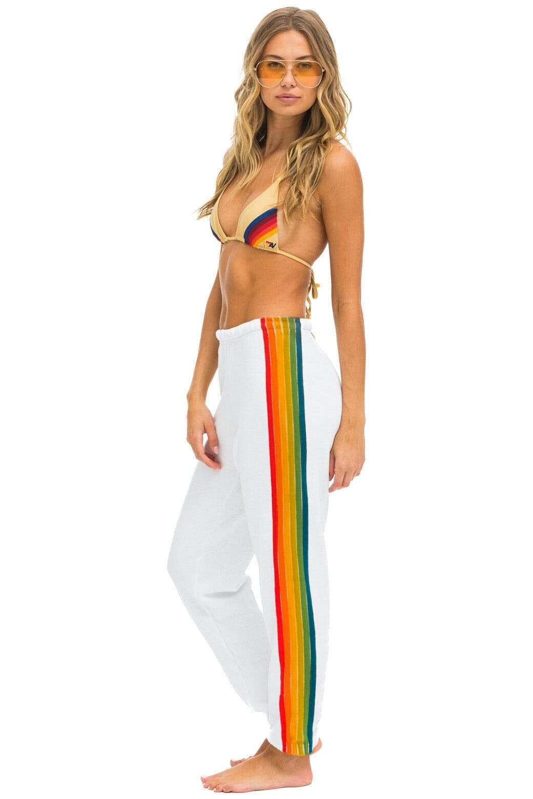 Classic 6 STRIPE SWEATPANTS - WHITE SERAPE