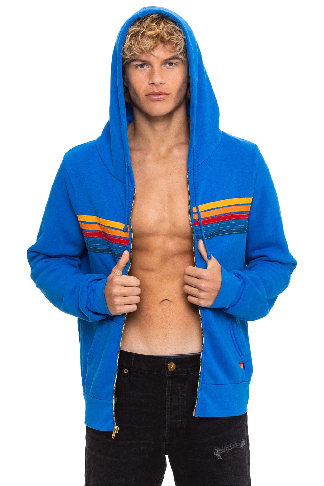 Classic 5 STRIPE HOODIE - ADVENTURE BLUE