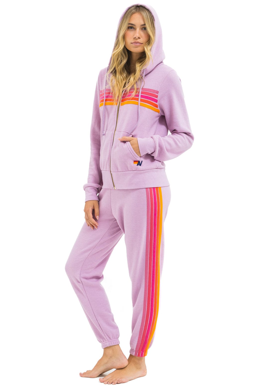 Classic 5 STRIPE SWEATPANTS - MAUVE MAGENTA ORANGE