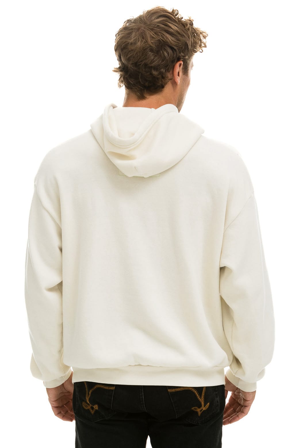 Classic 5 STRIPE AMERICA RELAXED PULLOVER HOODIE - VINTAGE WHITE USA