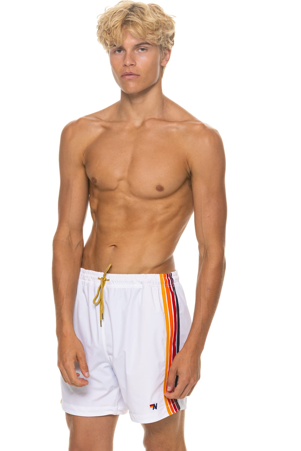 Classic MENS 5 STRIPE FLEX SHORTS - WHITE
