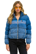 Classic 5 STRIPE FADED APRES JACKET - FADED WATER
