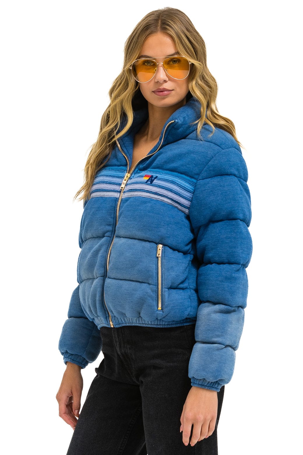 Classic 5 STRIPE FADED APRES JACKET - FADED WATER