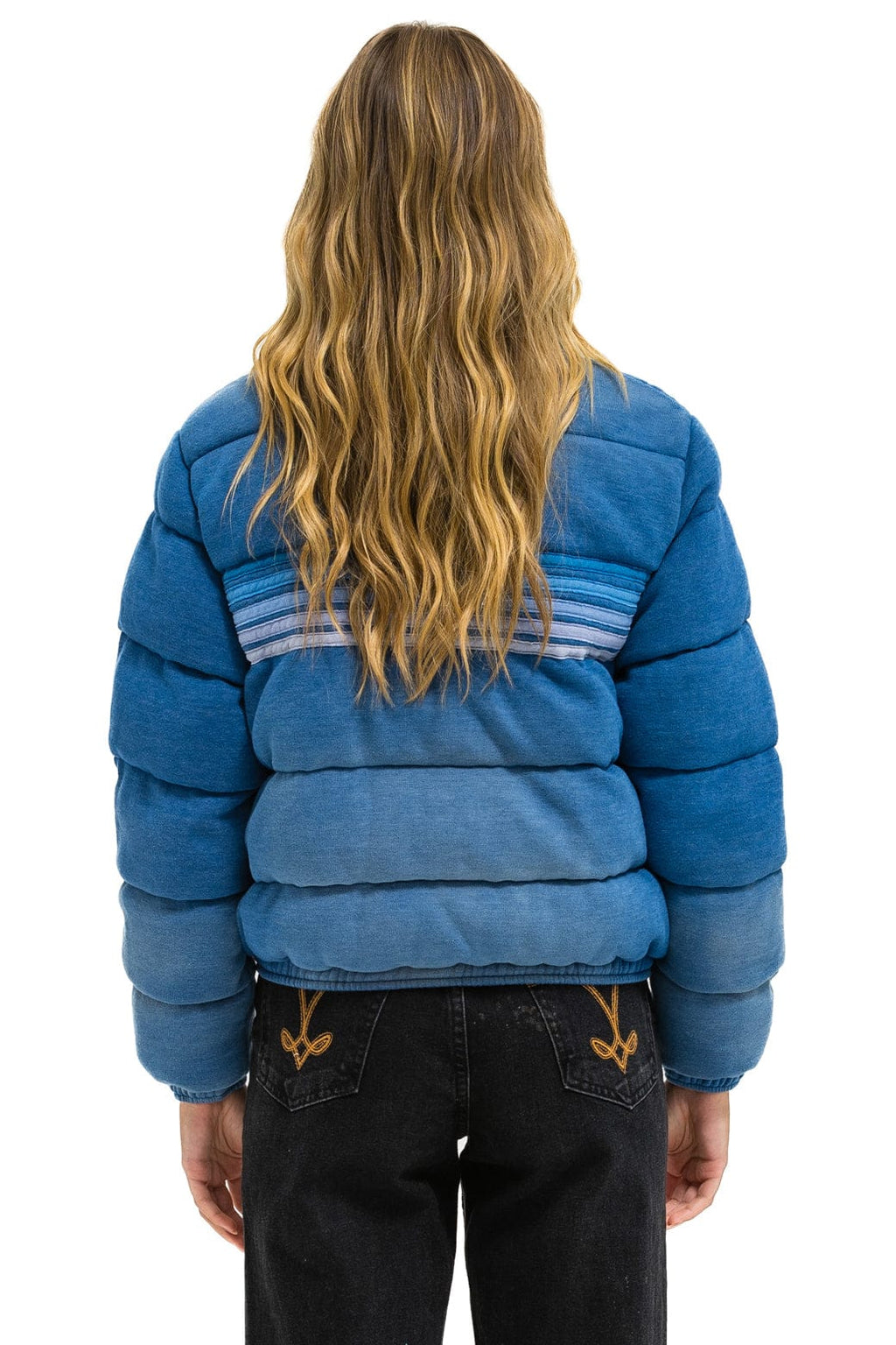 Classic 5 STRIPE FADED APRES JACKET - FADED WATER
