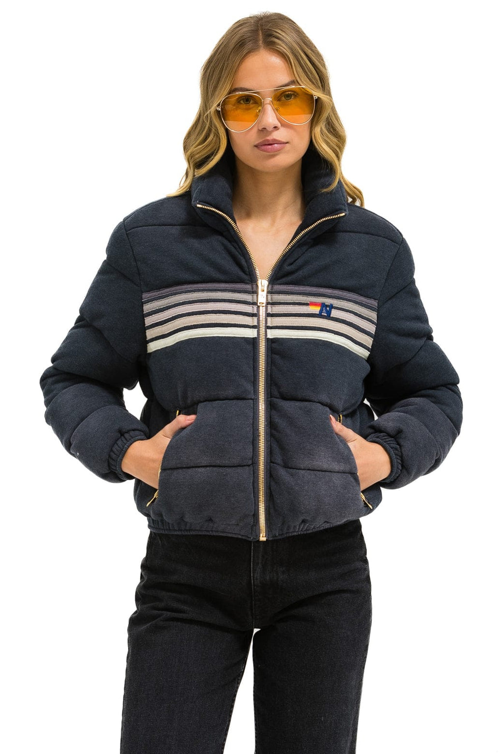 Classic 5 STRIPE FADED APRES JACKET - FADED SMOKE