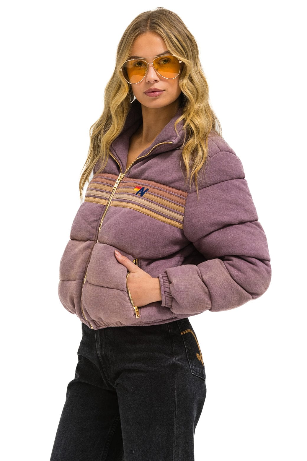 Classic 5 STRIPE FADED APRES JACKET - FADED MOCHA