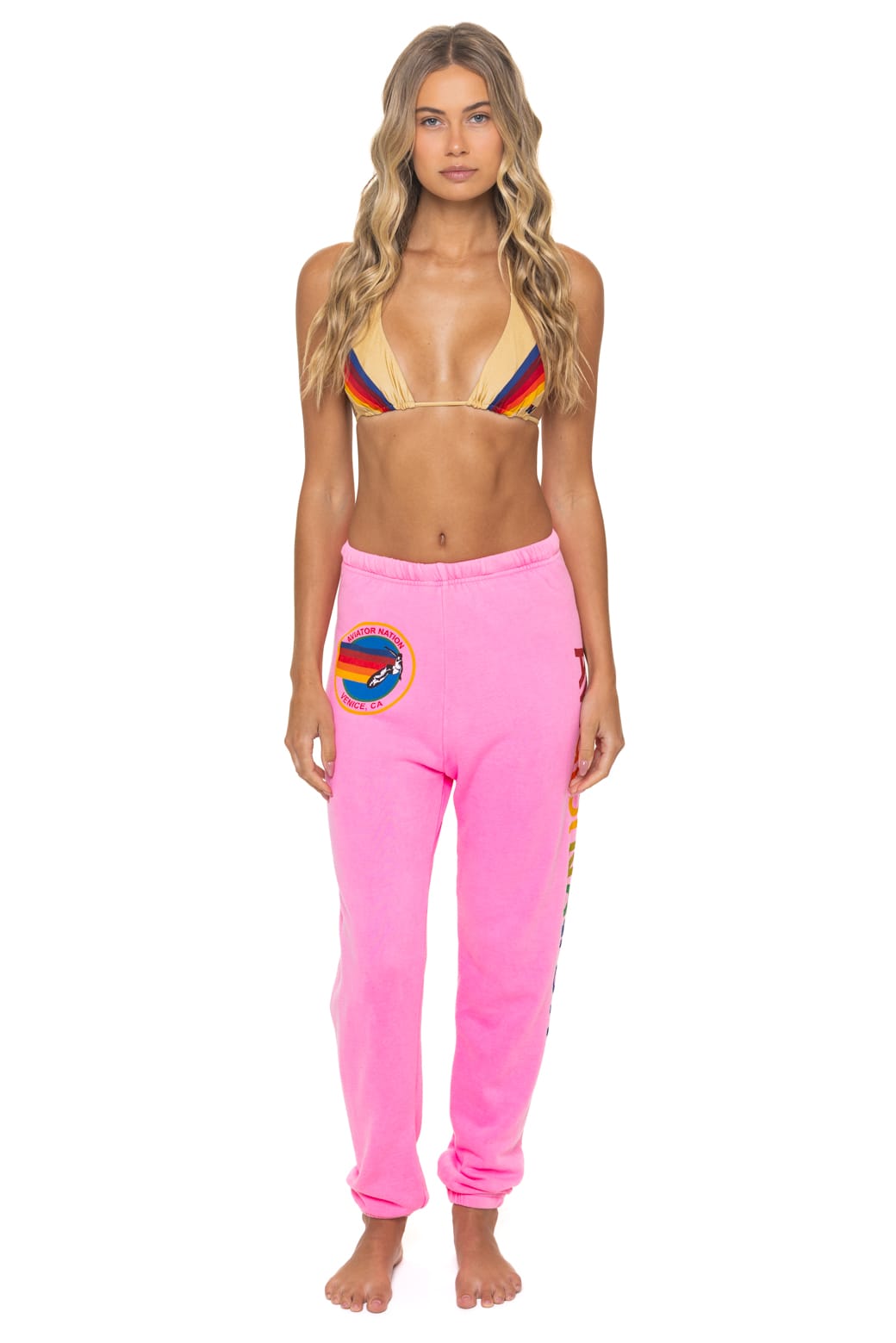 Classic AVIATOR NATION VENICE SWEATPANTS - NEON PINK