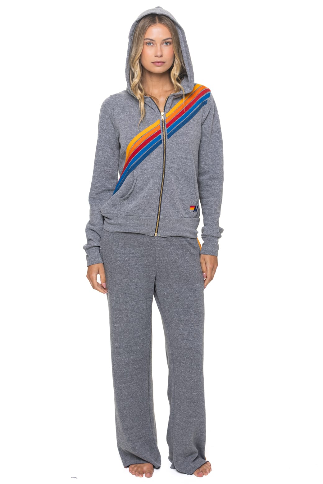 Retro DISCO ZIP HOODIE - HEATHER GREY