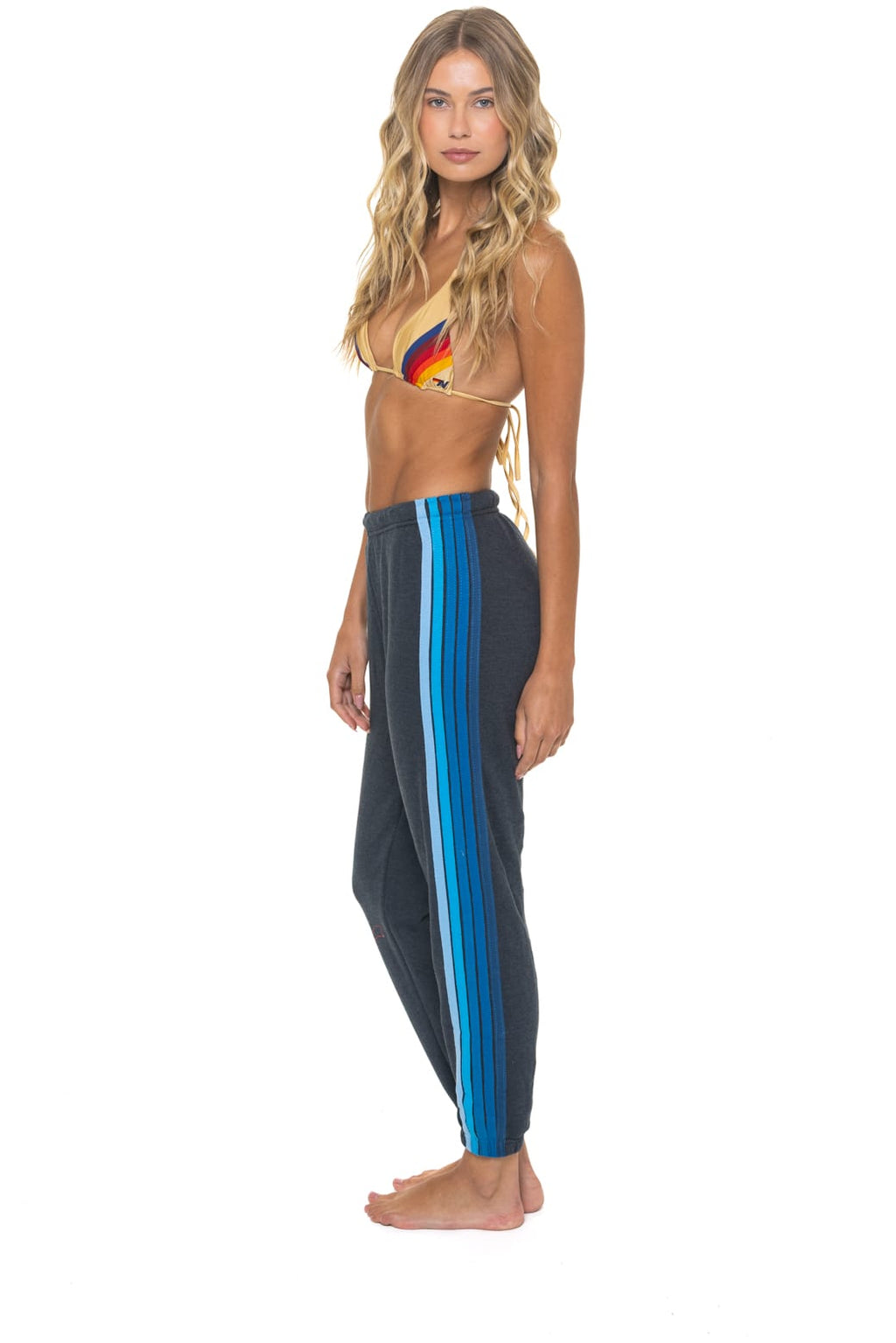 Classic 5 STRIPE SWEATPANTS - CHARCOAL BLUE