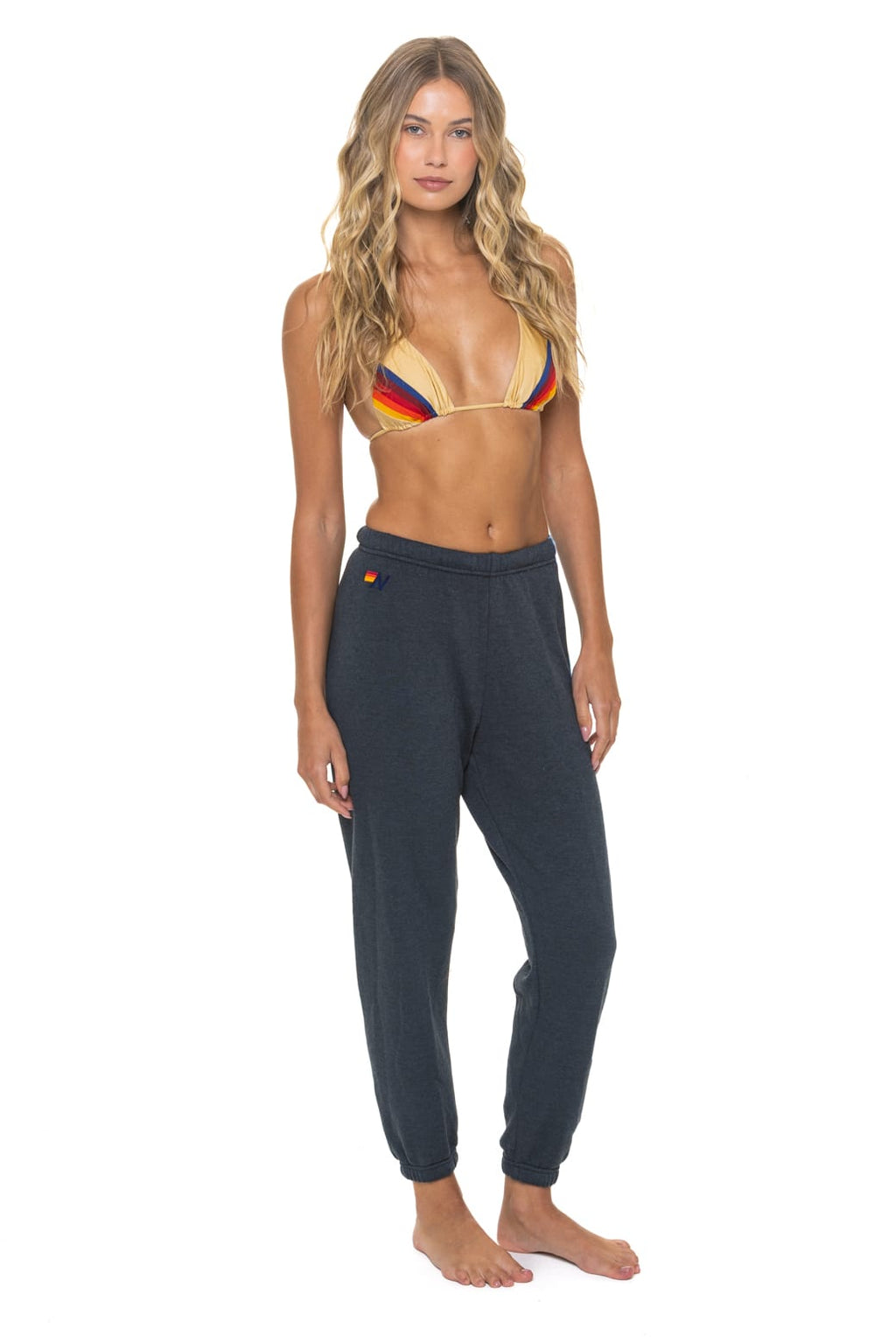 Classic 5 STRIPE SWEATPANTS - CHARCOAL BLUE