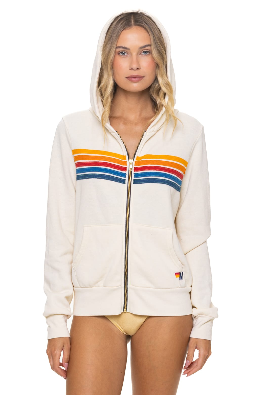 Classic 5 STRIPE HOODIE - VINTAGE WHITE