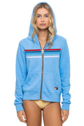 Classic 5 STRIPE AMERICA ZIP HOODIE - SKY USA