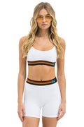 Retro LOGO 4 INCH HI-RISE BIKER SHORT - WHITE