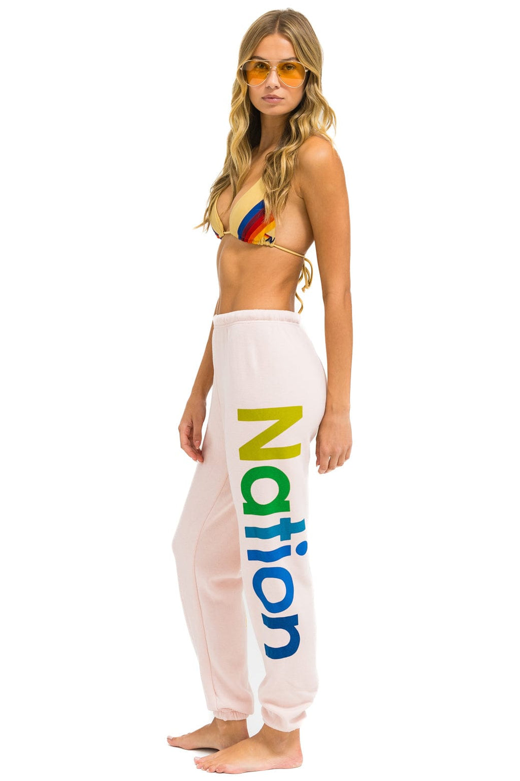 Classic AVIATOR NATION 2 SWEATPANTS - LIGHT PINK