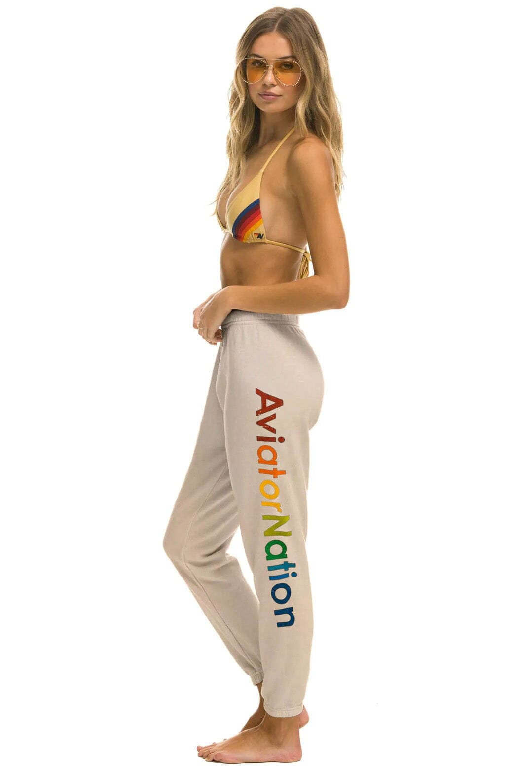 Classic AVIATOR NATION NEW YORK CITY SWEATPANTS - SAND