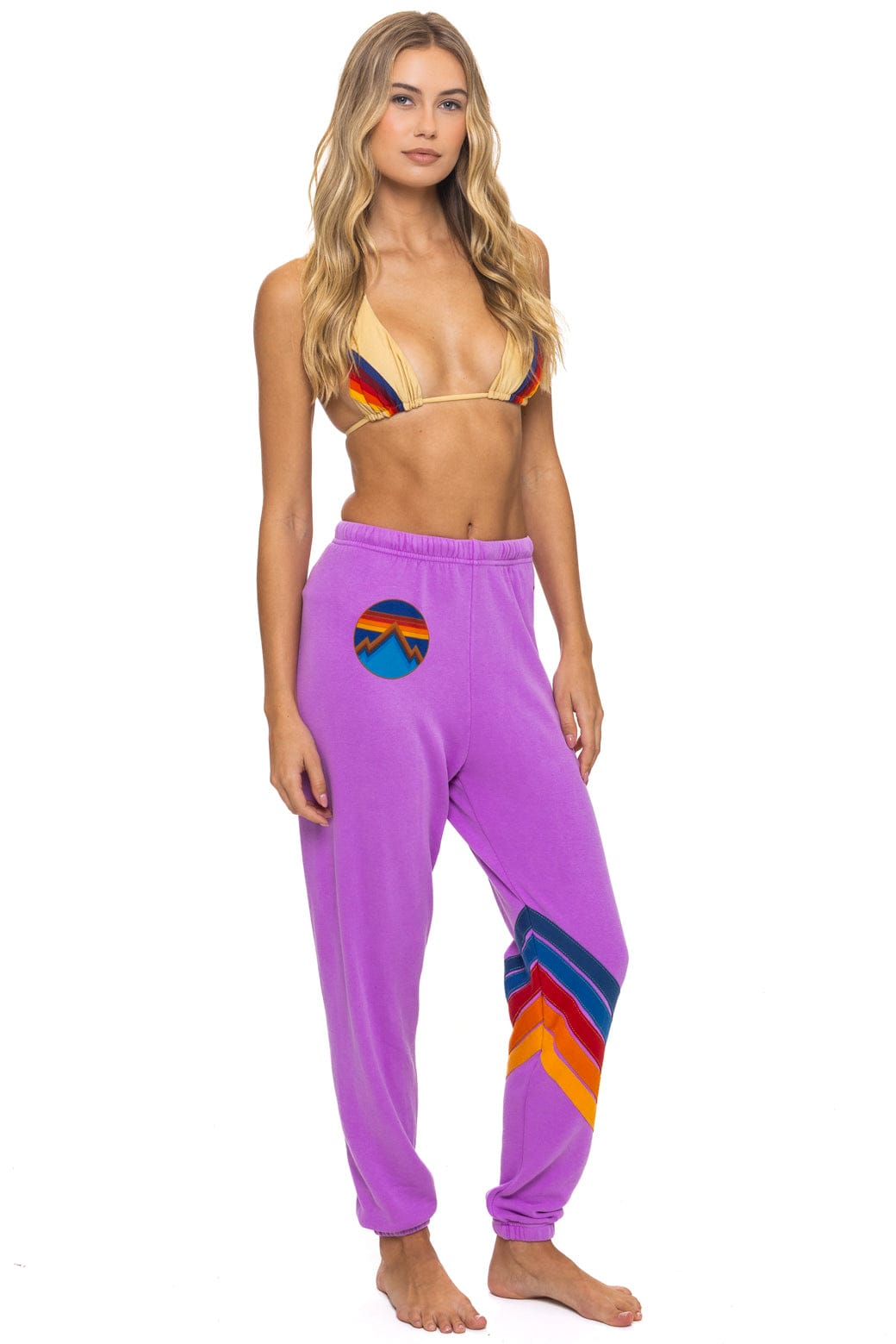 Classic ALL SEASONS CIRCLE CHEVRON SWEATPANTS - NEON PURPLE