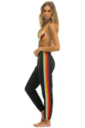 Classic 5 STRIPE SWEATPANTS - CHARCOAL RAINBOW WHITE