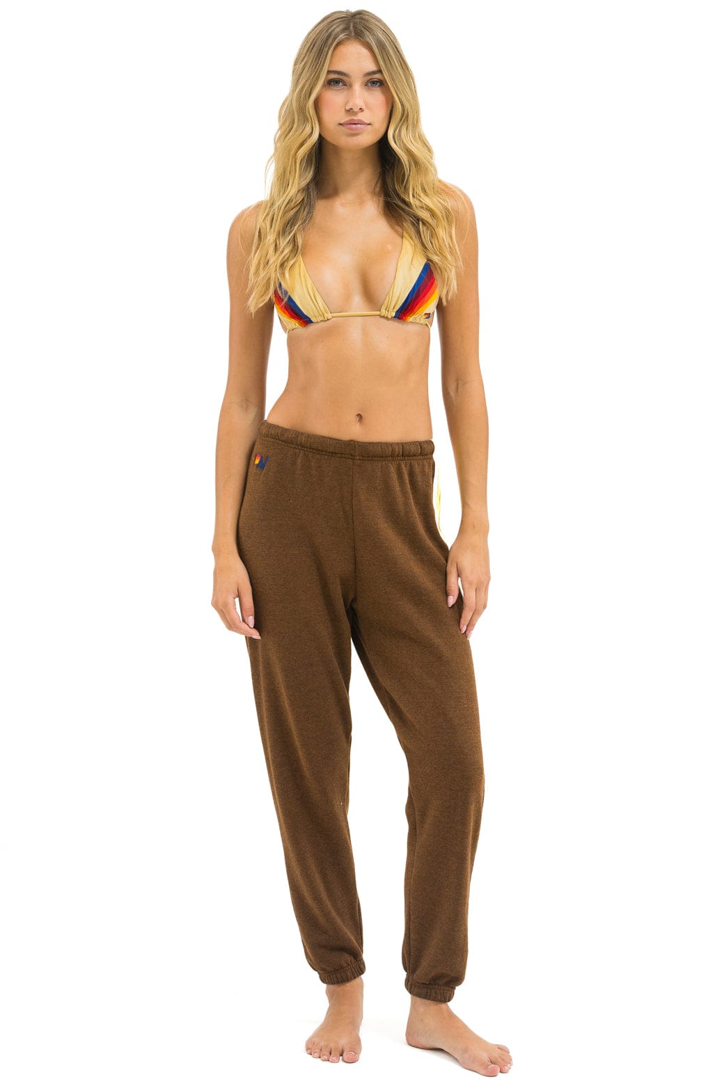 Classic 5 STRIPE SWEATPANTS - CHOCOLATE WHITE NEON