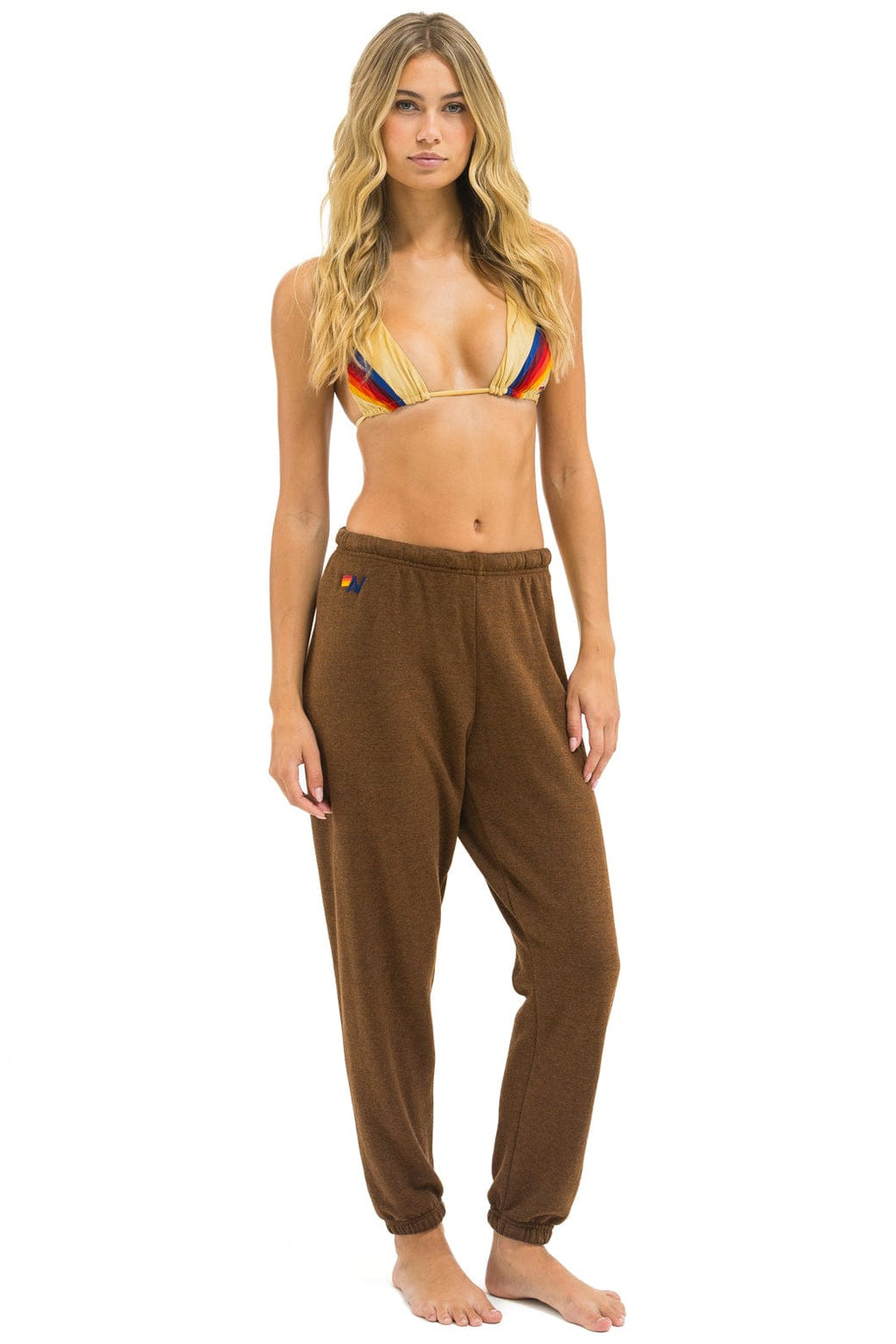 Classic 5 STRIPE SWEATPANTS - CHOCOLATE WHITE NEON