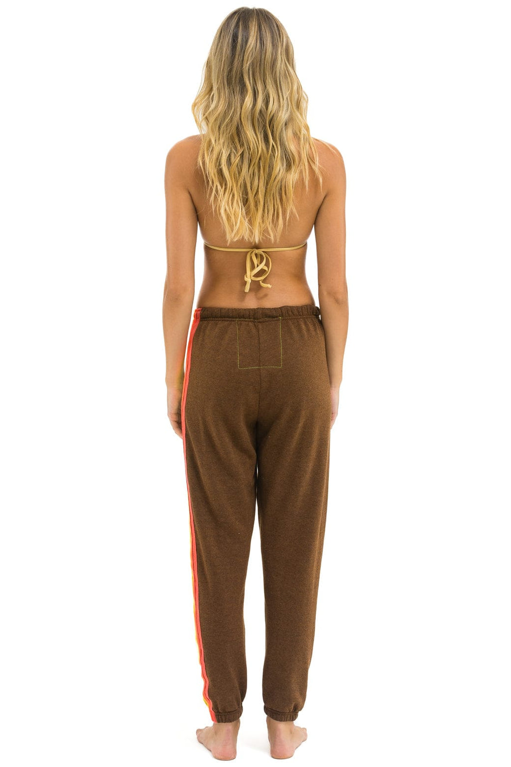 Classic 5 STRIPE SWEATPANTS - CHOCOLATE WHITE NEON