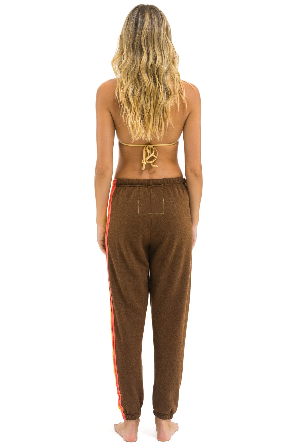 Classic 5 STRIPE SWEATPANTS - CHOCOLATE WHITE NEON