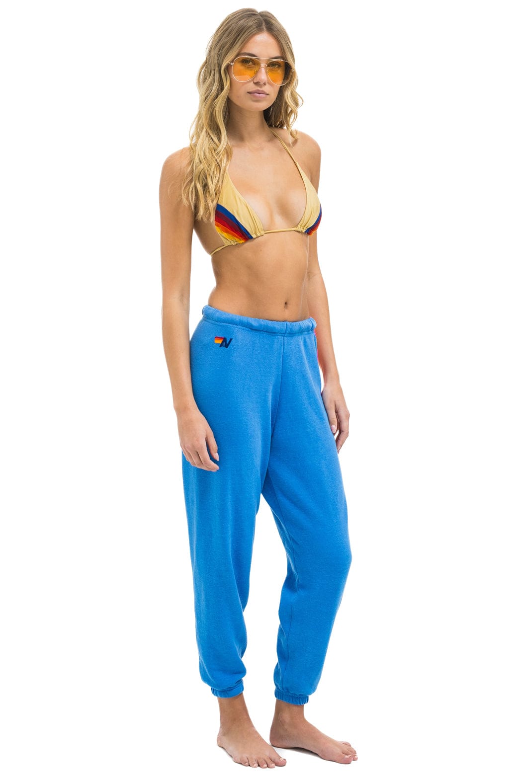Classic 5 STRIPE SWEATPANTS - COBALT NEON