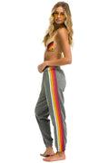 Classic 5 STRIPE SWEATPANTS - HEATHER RAINBOW WHITE