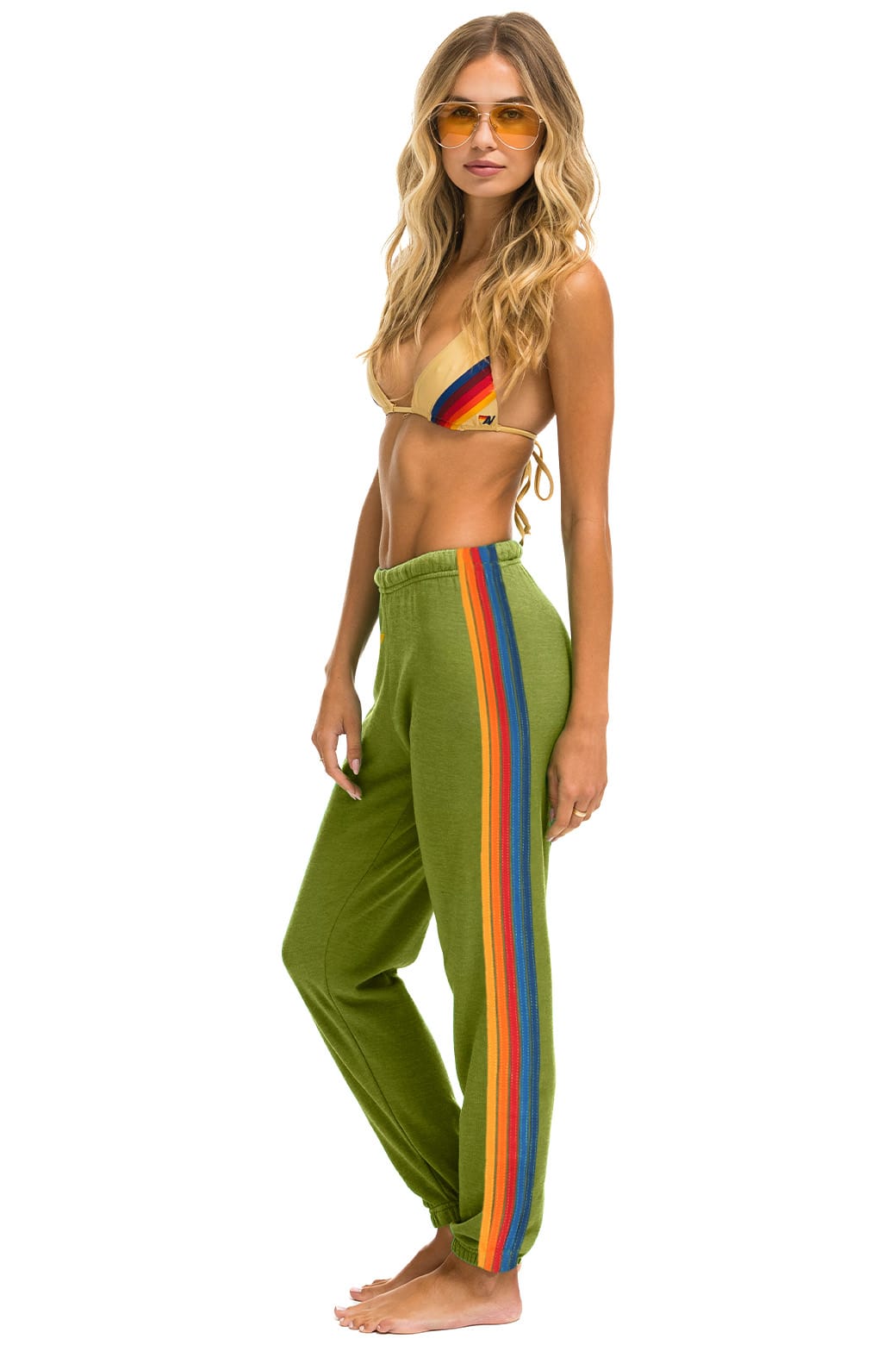 Classic 5 STRIPE SWEATPANTS - JUNGLE GREEN