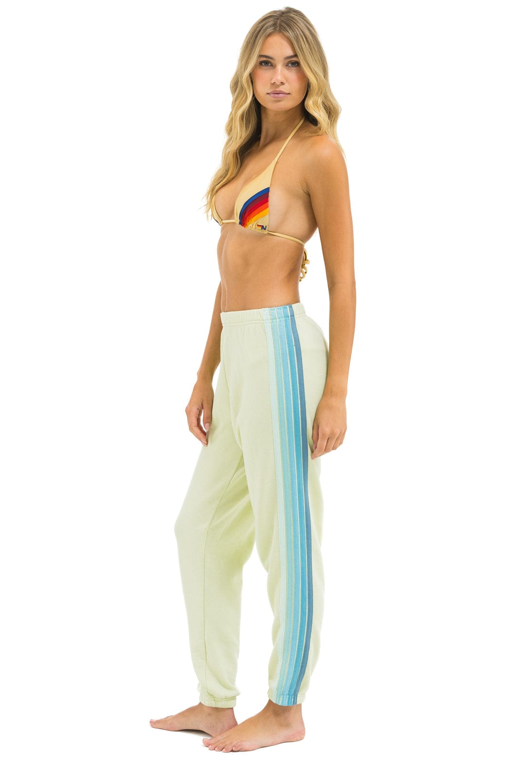 Classic 5 STRIPE SWEATPANTS - LIME CREAM SEAFOAM