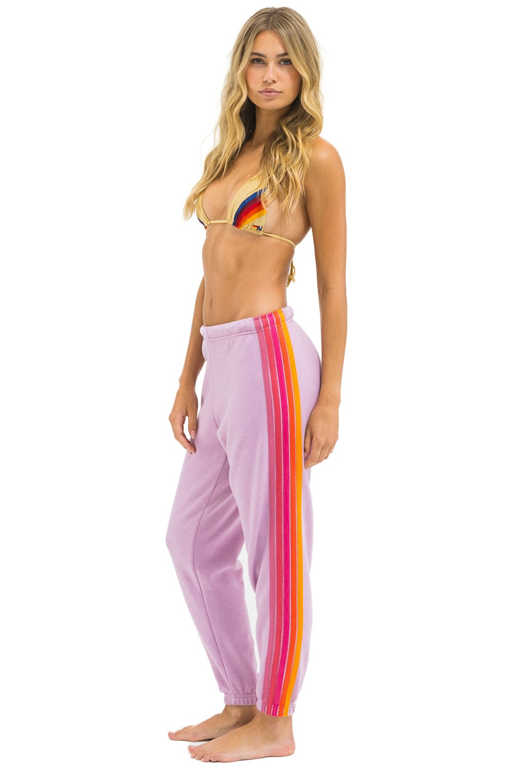 Classic 5 STRIPE SWEATPANTS - MAUVE MAGENTA ORANGE