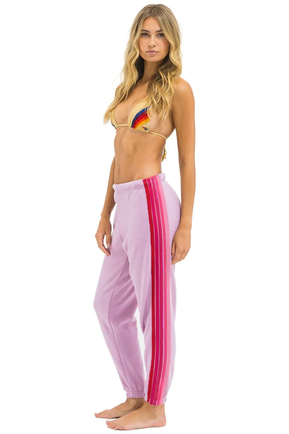 Classic 5 STRIPE SWEATPANTS - MAUVE PINK