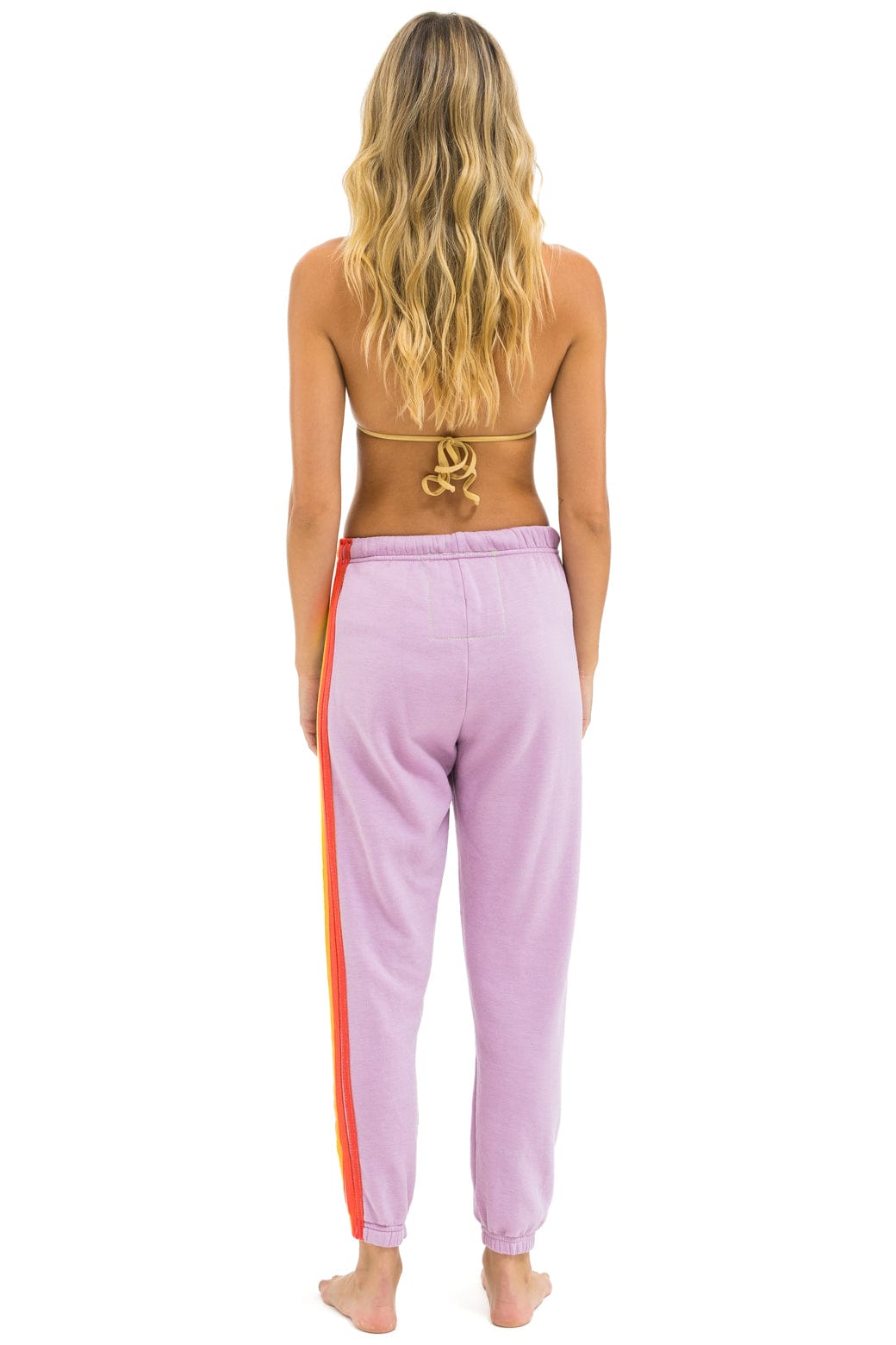 Classic 5 STRIPE SWEATPANTS - MAUVE WHITE NEON