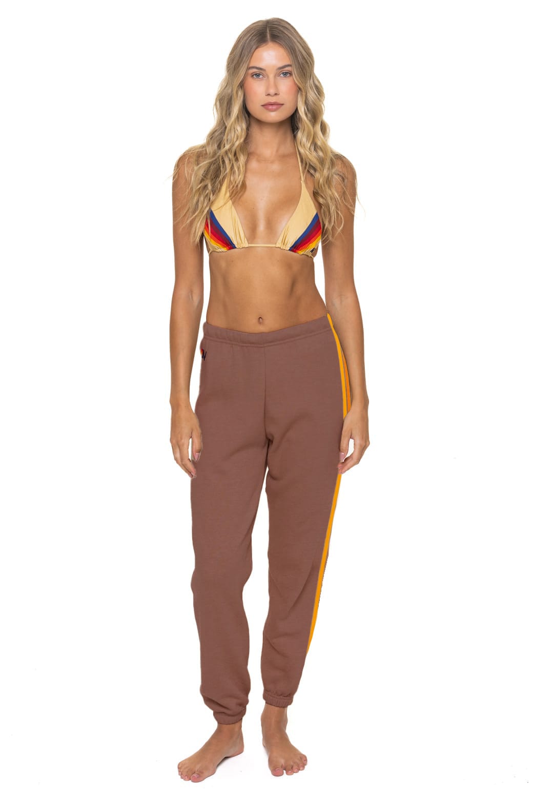 Classic 5 STRIPE SWEATPANTS - MOCHA
