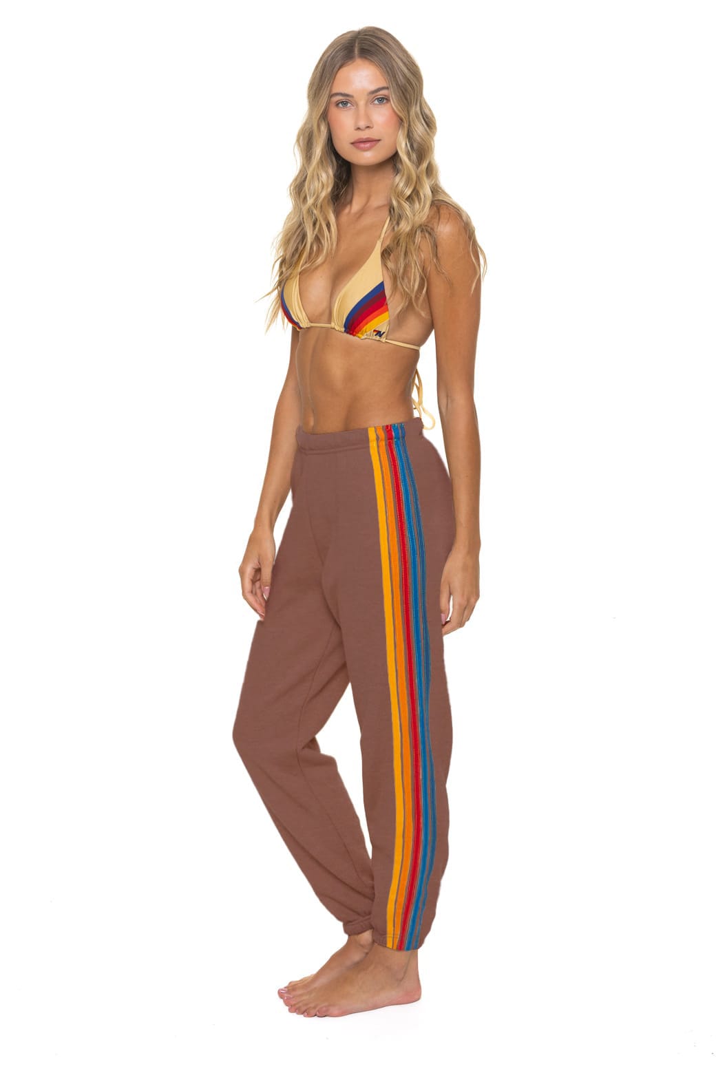 Classic 5 STRIPE SWEATPANTS - MOCHA