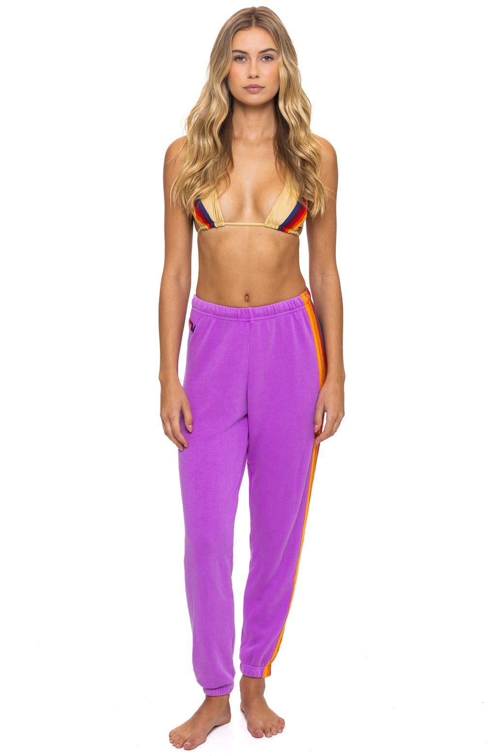 Classic 5 STRIPE SWEATPANTS - NEON PURPLE