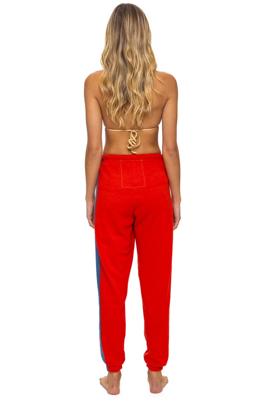 Classic 5 STRIPE SWEATPANTS - RED