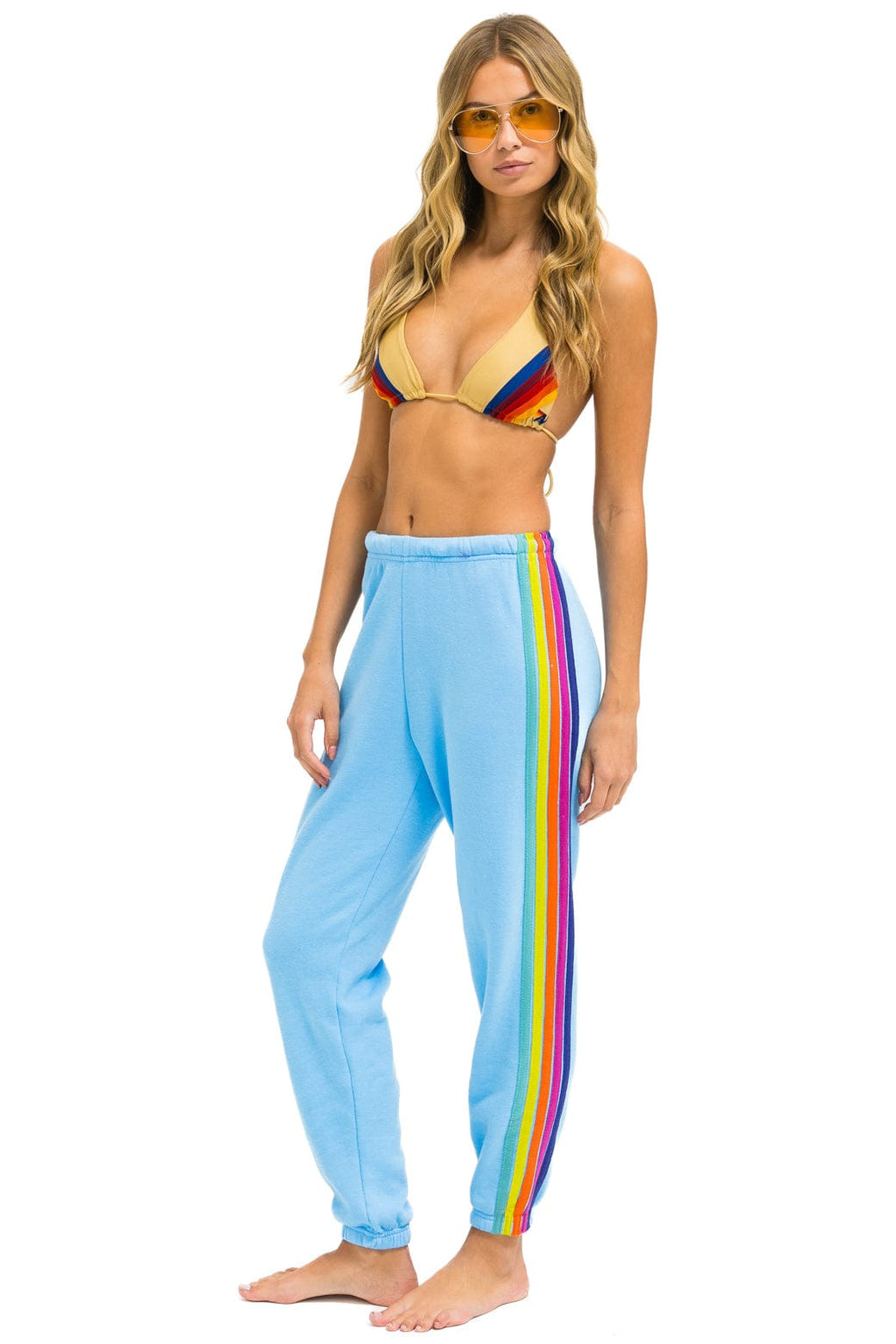 Classic 5 STRIPE SWEATPANTS - SKY RAINBOW